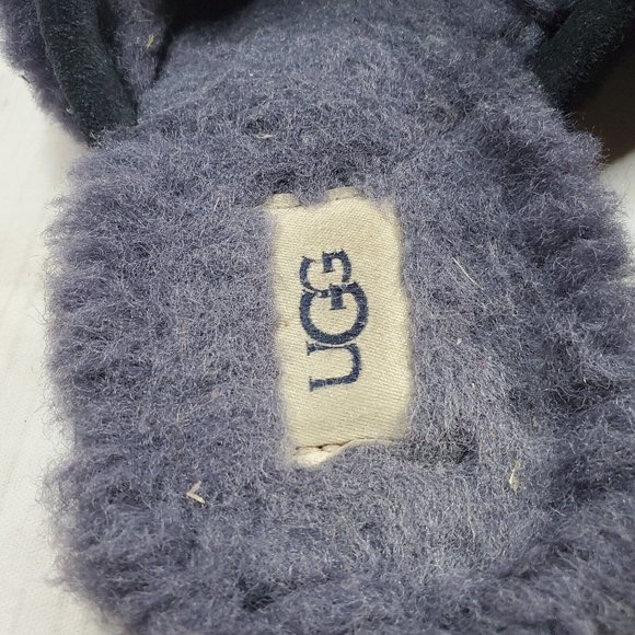 Ugg Flufette Slippers Shoes 8 Womens Plush Shearling Slip On Blue 1102594 - Picture 6 of 10